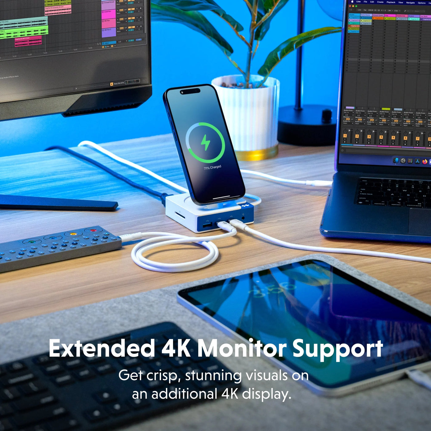 HyperDrive Flex 5 Port USB-C Hub with Qi Phone Charger