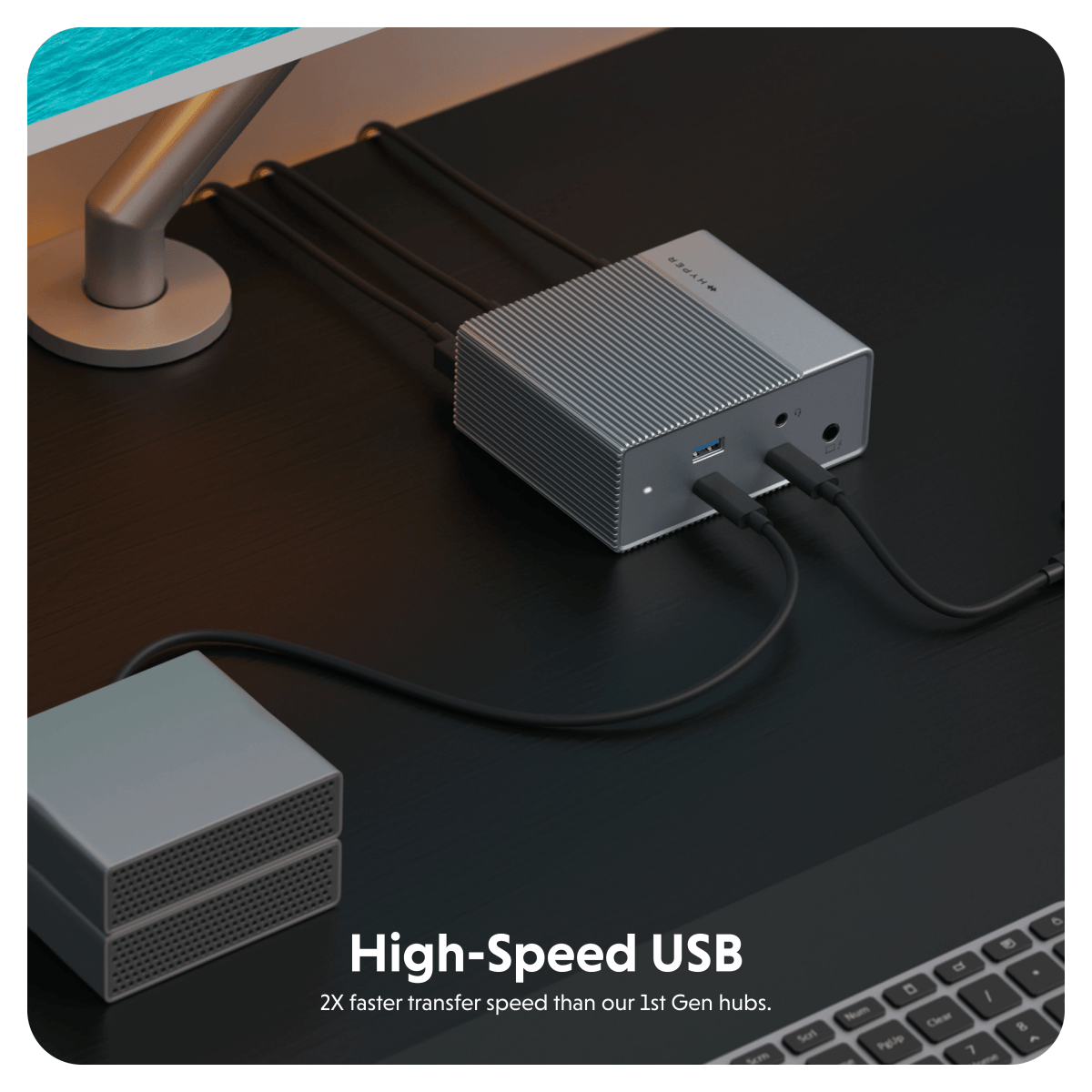 HyperDrive GEN2 12-in-1 USB-C Docking Station With Power Adapter