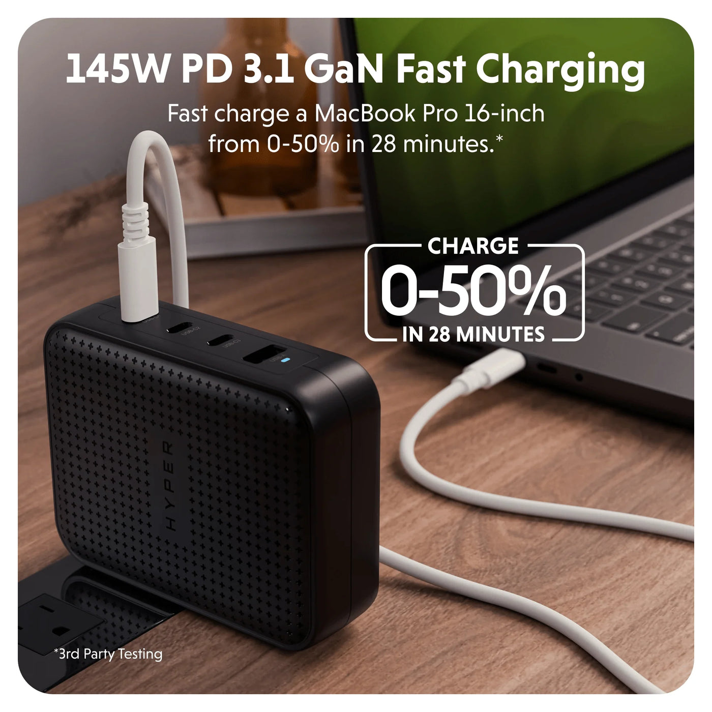HyperJuice® 145W GaN Safety Tested Travel Charger