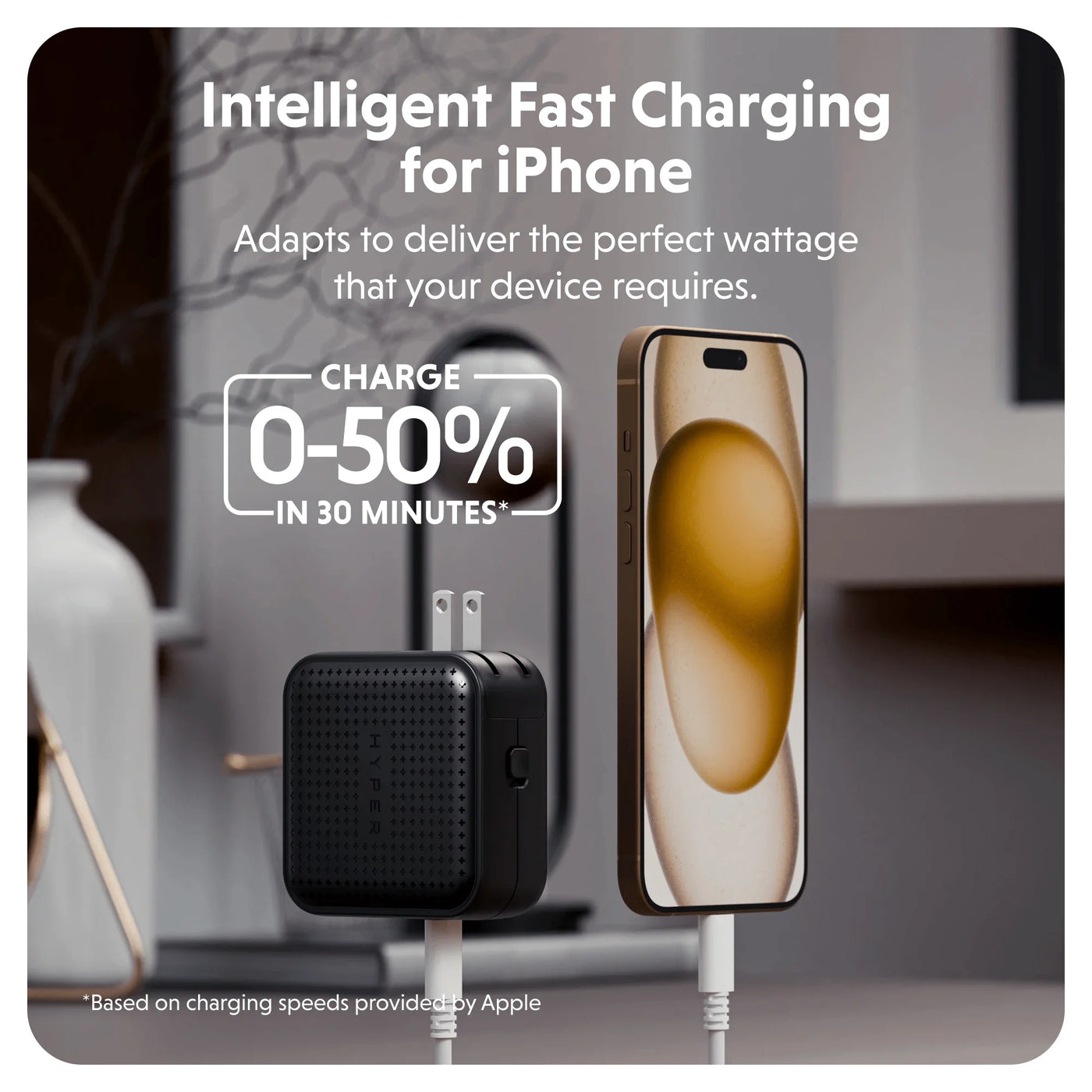 HyperJuice 70W GaN Safety Tested Travel Charger with 3 Ports