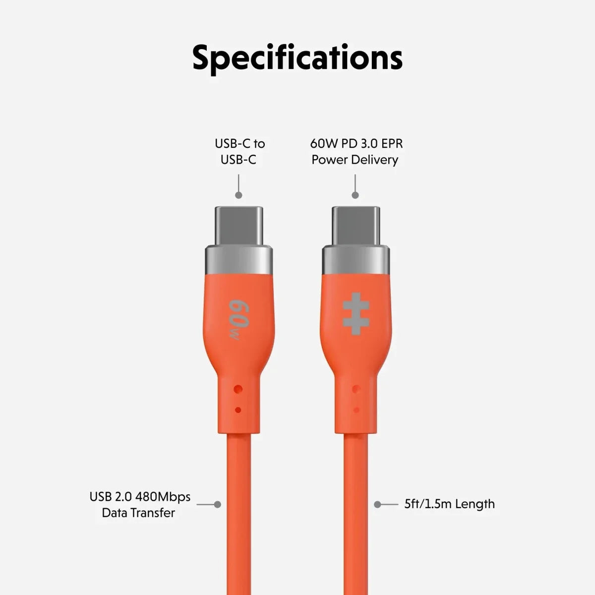 HyperJuice® Flex USB-C Silicone Charging Cable