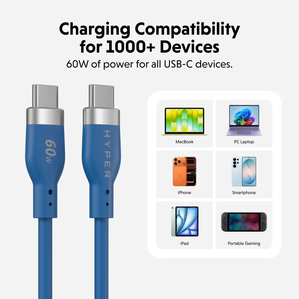 HyperJuice® Flex USB-C Silicone Charging Cable