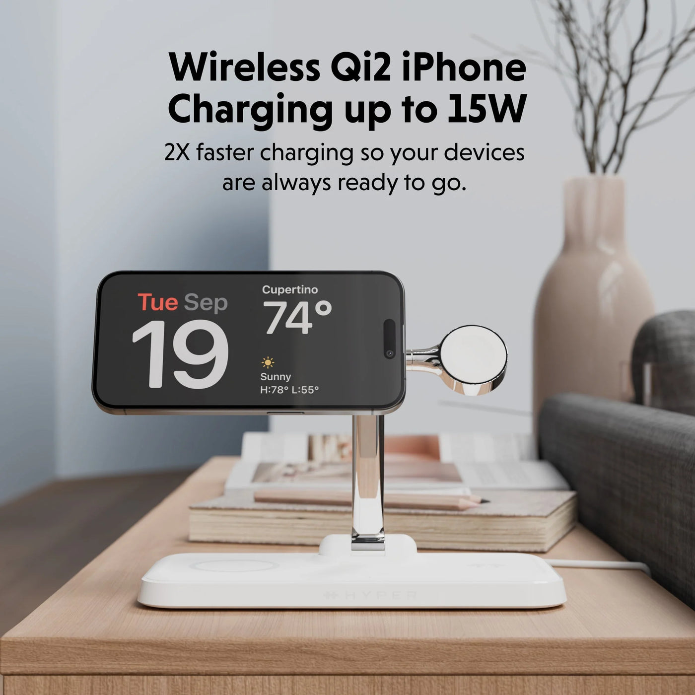 HyperJuice Next Qi2 4-in-1 Magnetic Charging Stand