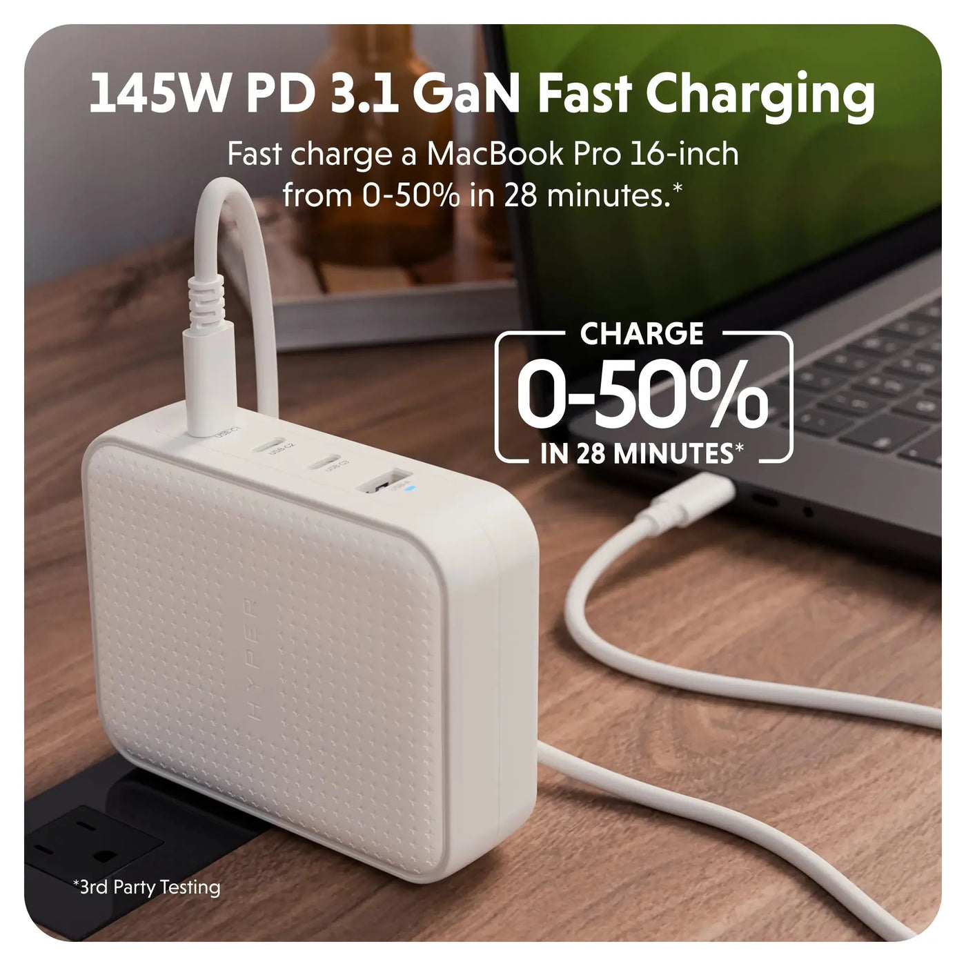 HyperJuice® 145W GaN Safety Tested Travel Charger