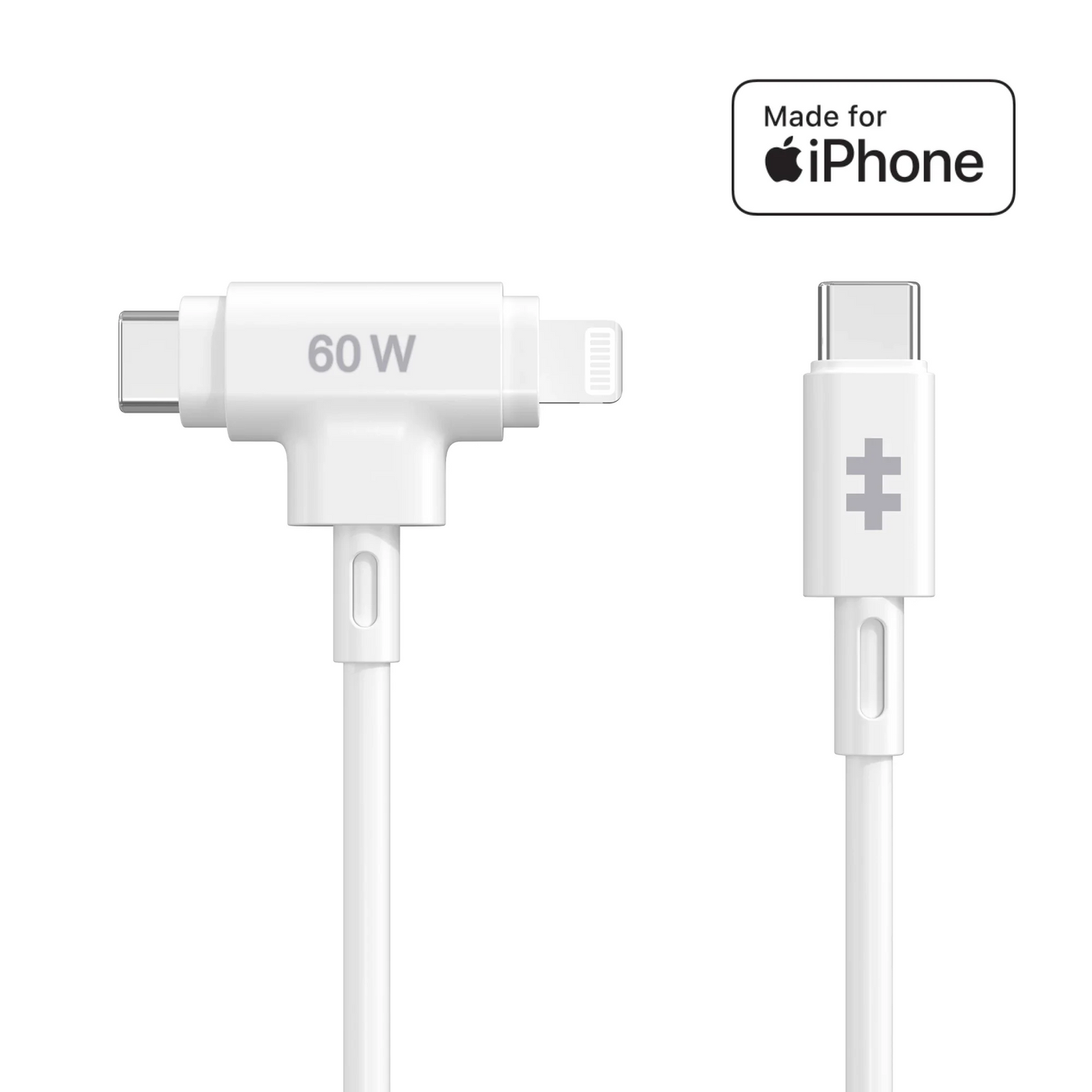 HyperJuice USB-C and Lightning Hybrid Silicone Cable (1.5m/5ft)